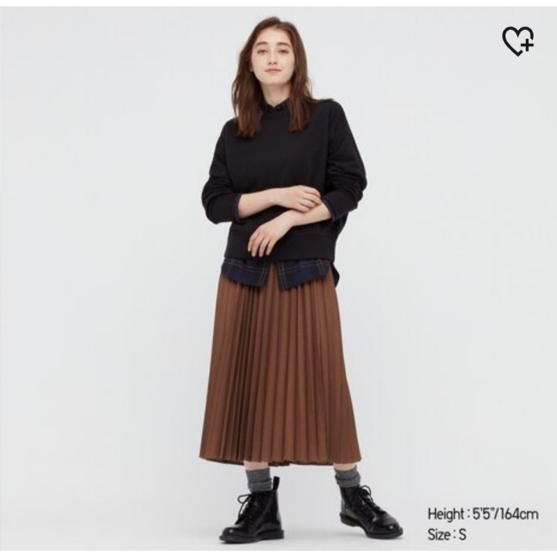 Uniqlo Accordion Pleated Skirt Brown