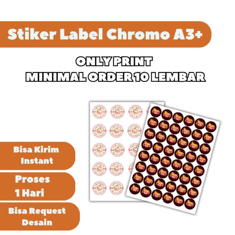 

print cetak sticker label a3+ print only / cetak stiker label chromo a3+