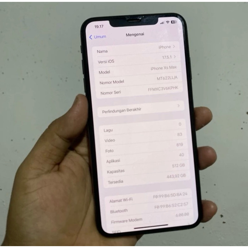 iPhone Xs Max 512 hitam imei beacukai