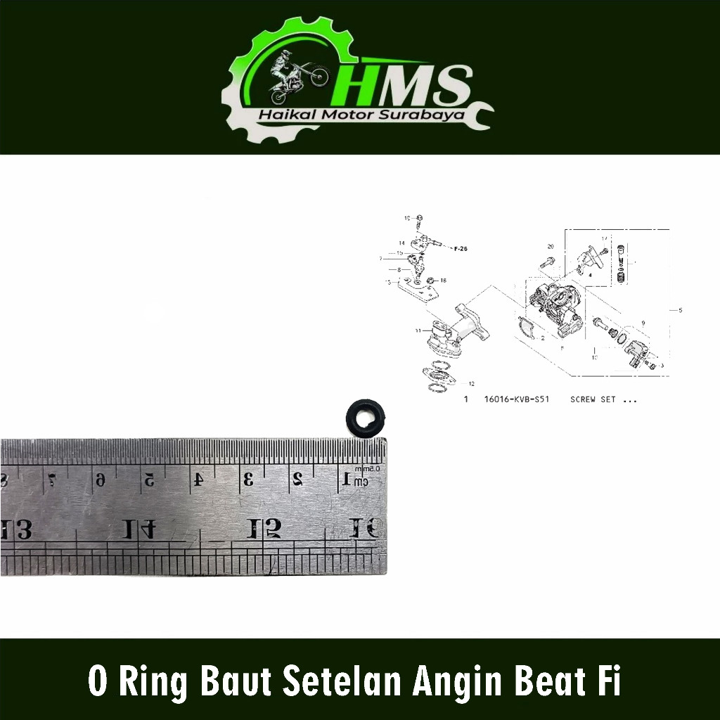 O Ring Baut Setelan Angin Beat Fi - Oring Karet Seal Sil Baud Langsam Stelan Angin Honda Beat Fi eSP