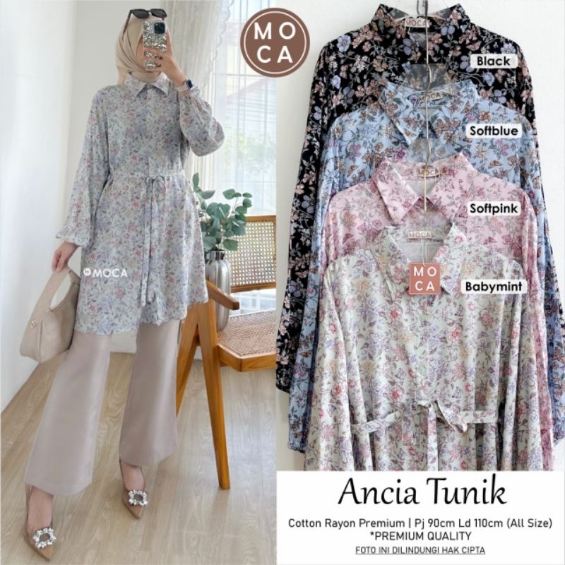 TUNIK MOTIF BUNGA BAHAN RAYON BUSUI ANCIA TUNIK