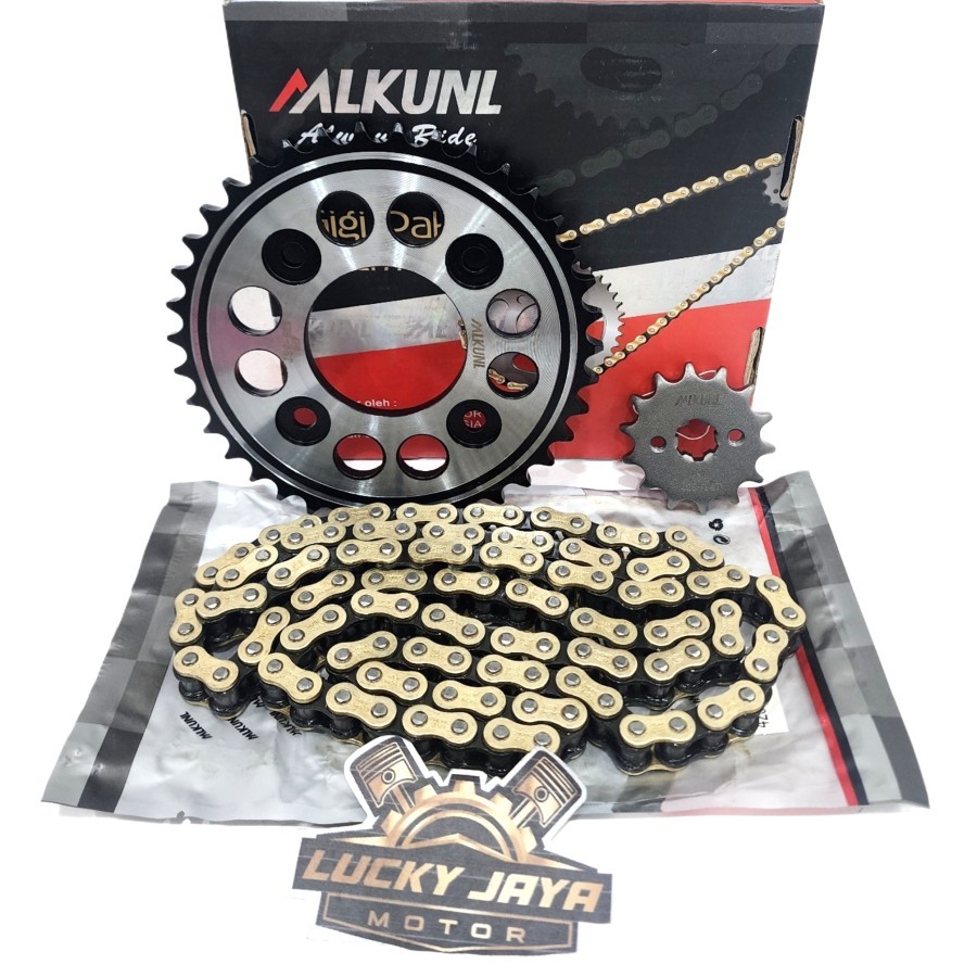 Girset Gearset Chainkit Gear Gir Set Paket Komplit Rantai Supra Fit New Revo 110 Absolut Blade Supra