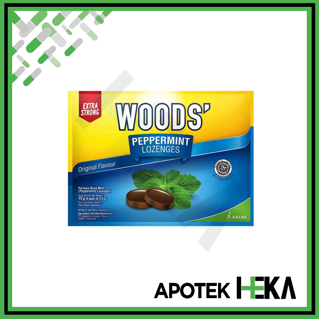 

Woods Peppermint Lozenges isi 6 - Permen Pelega Tenggorokan
