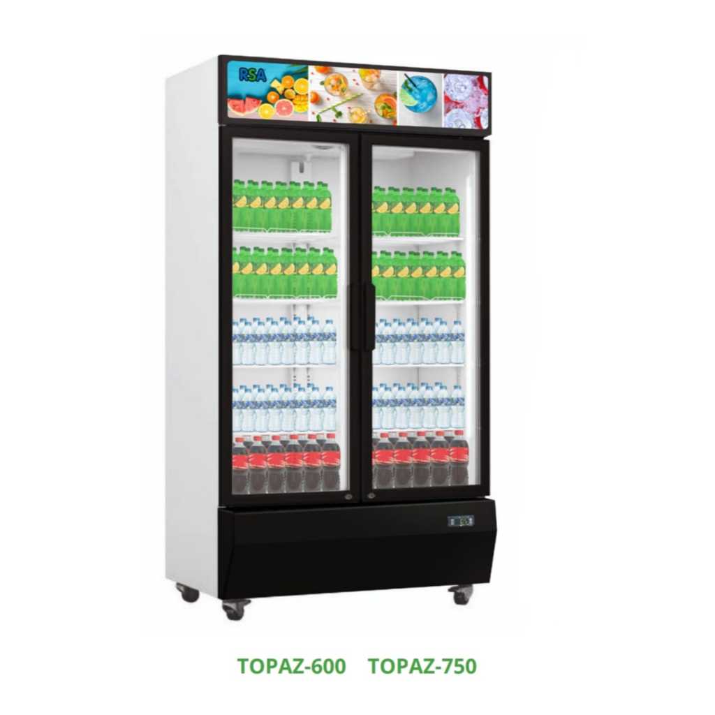 SHOWCASE RSA TOPAZ 600 | 750 DISPLAY COOLER KULKAS MINUMAN DUA PINTU KHUSUS PALEMBANG