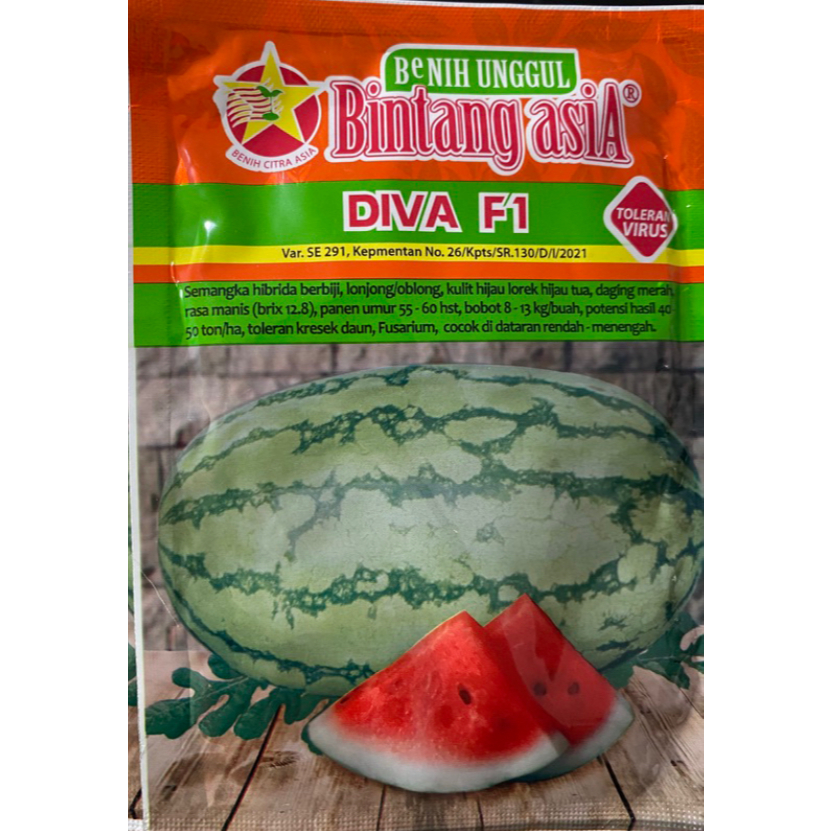 Benih Semangka DIVA F1 20 Gr - Bibit Semangka Lonjong BerBIJI Merah | PUNDI REJEKI | PRJ |