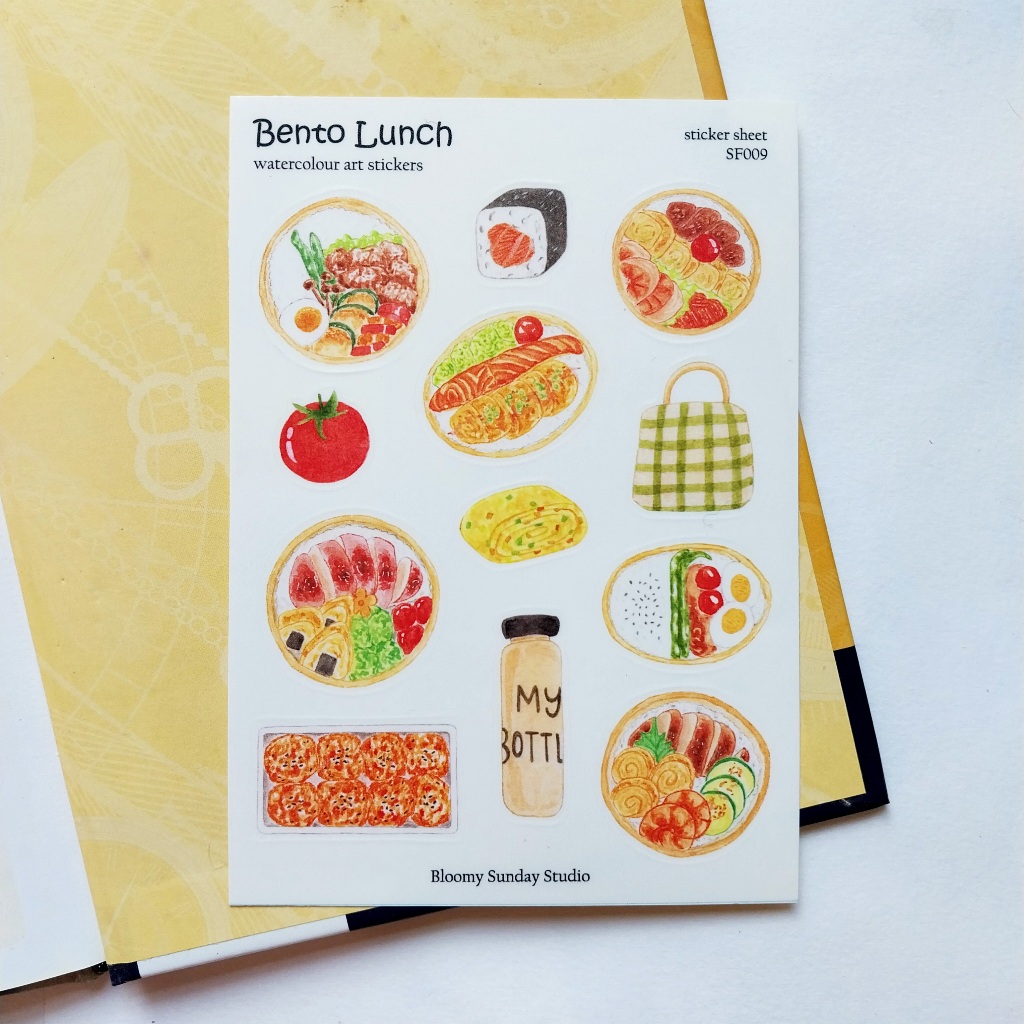 

Bento Lunch / Food Sticker Sheet / Sticker ilustrasi / Sticker Kiss Cut