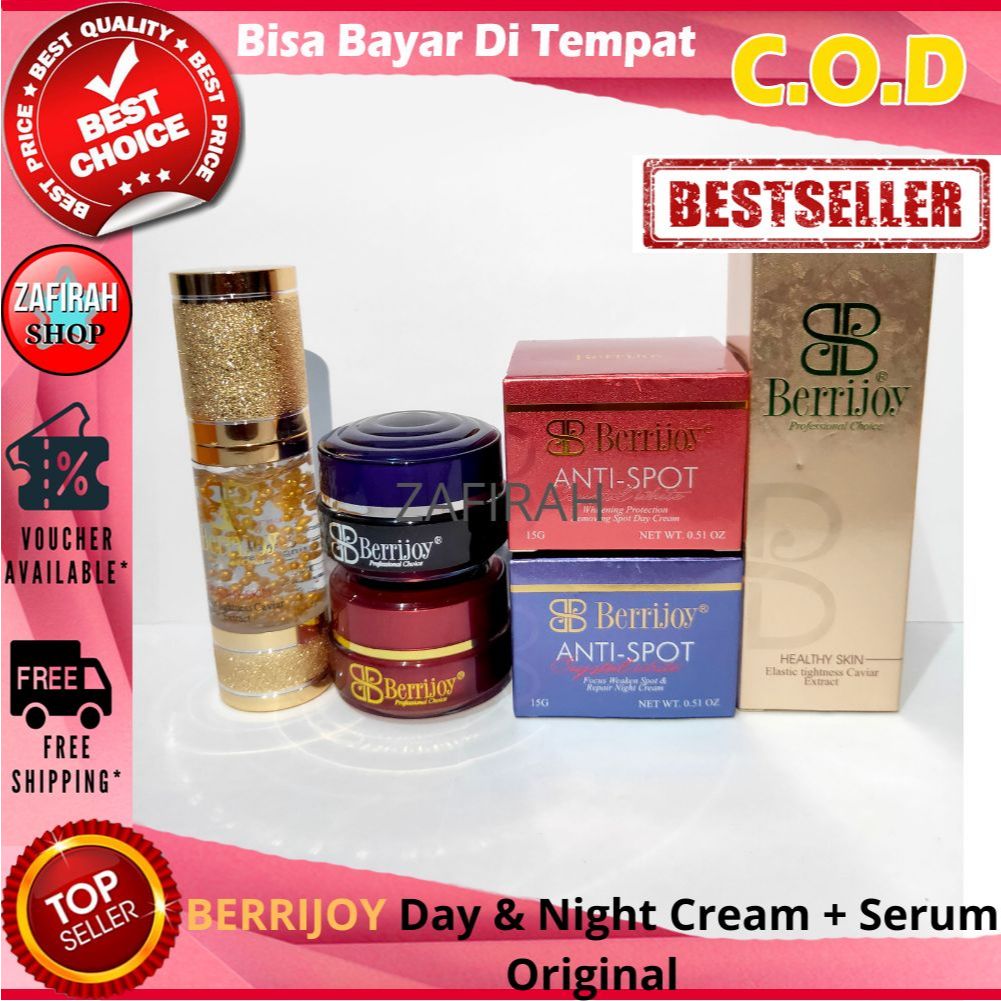 BERRIJOY Cream Siang dan Malam + Serum Gold Original