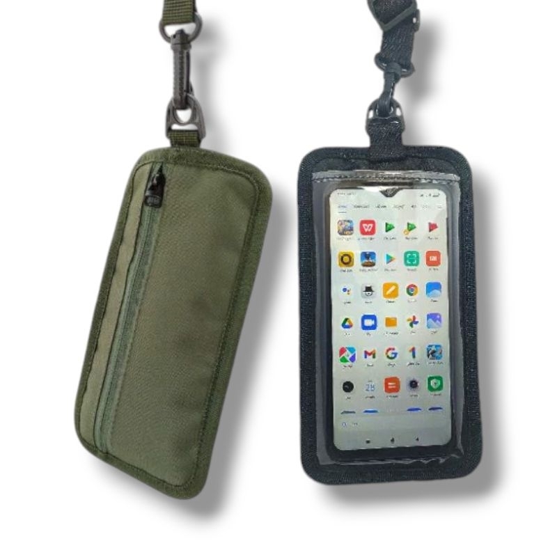 VO_ Tas Hp Dan Uang Dompet Gantung Leher Hangging Wallet Tas Hp Kalung Leher Pria Wanita Dompet Hp T