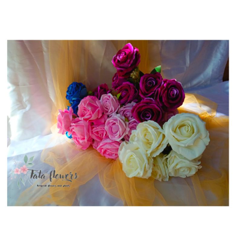 TATA FLOWERS/ MAWAR ARTIFICIAL /MAWAR BULUDRU/ MAWAR BESAR BULUDRU