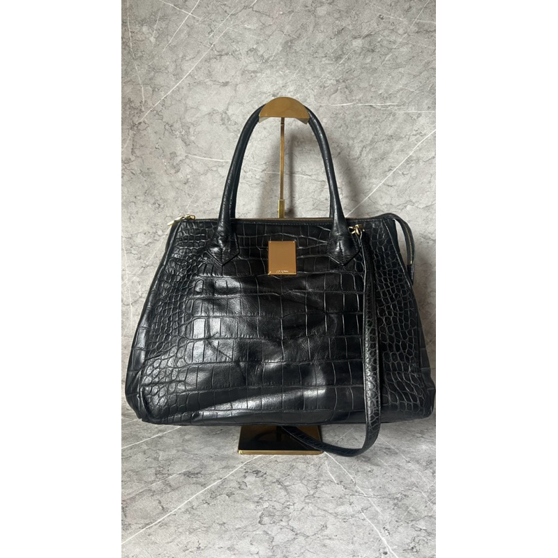 Couronne croco top handle/sling bag