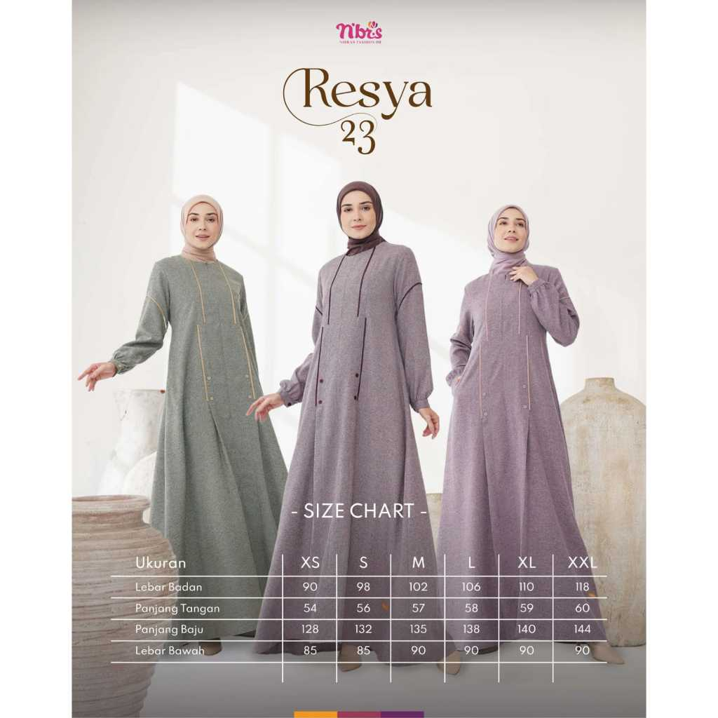 Nibras Gamis RESYA 23 Baju Gamis Wanita Dewasa Polos