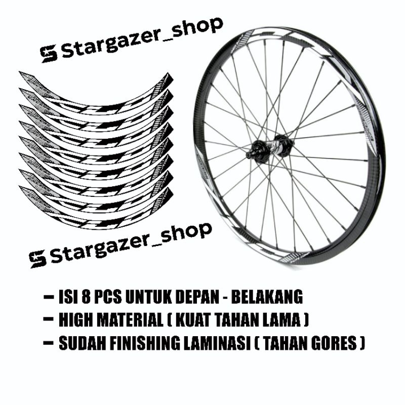 decal sticker rims bmx 20 inch excess x lite comp