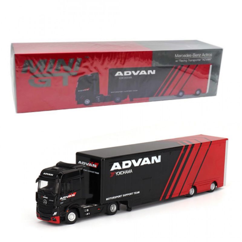 Mini GT Mercedes-Benz Actros  w/ Racing Transporter "ADVAN"