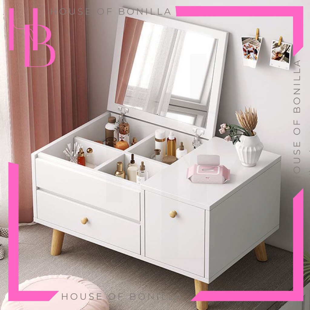 COD - Meja Rias Lesehan LED Minimalis / Meja Rias Lesehan LED / Meja Lantai / Meja Kamar LED Lightin