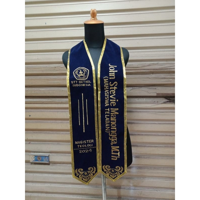 selempang wisuda bordir 2baris nama