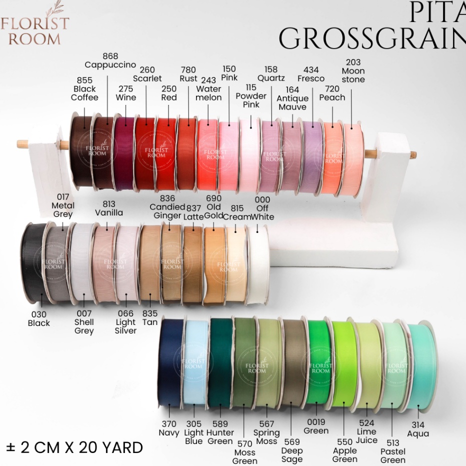 

PAKET MEWAH Pita Grossgrain 2cm x 2 Yard Ribbon