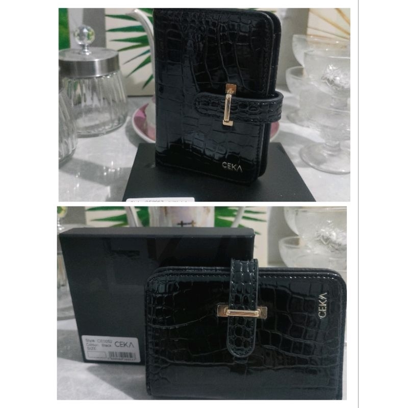 croco wallet small black ori ck❤️