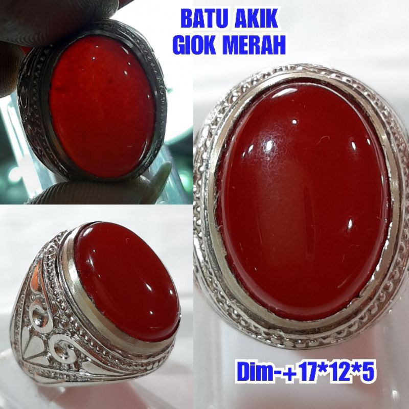 CINCIN BATU AKIK GIOK MERAH KRISTAL 05