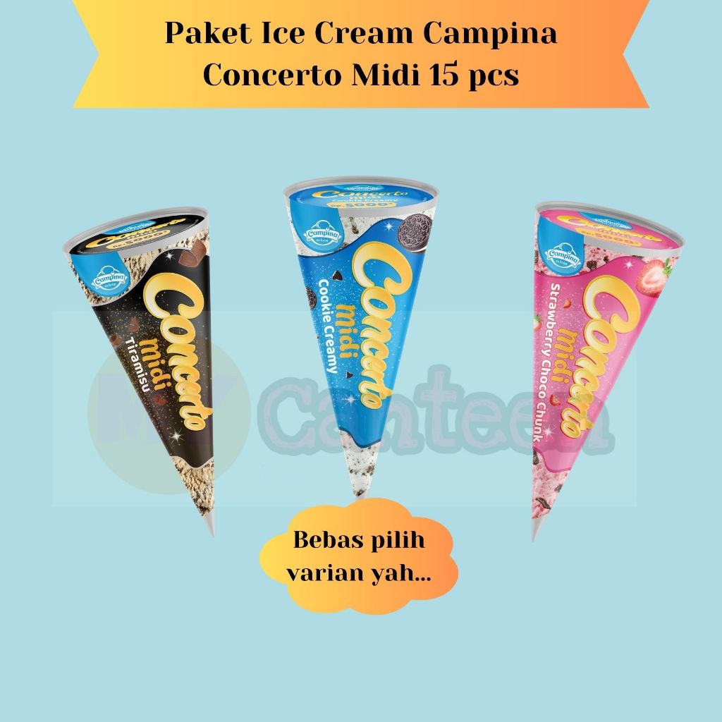 

Paket Ice Cream Campina Concerto Midi Series 15 pcs