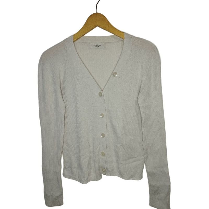 Sweater Cardi Opaque.Clip White