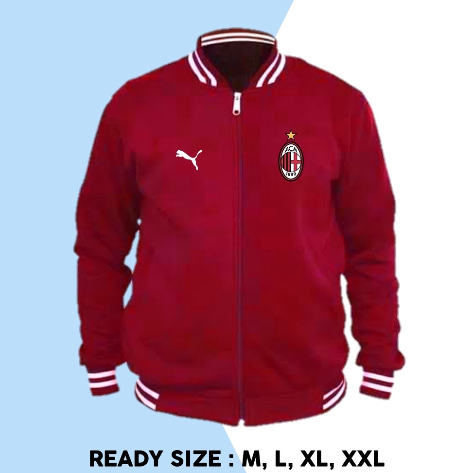 Oke Pr Jaket bola AC MILAN milanisti Varsity Zipper Football