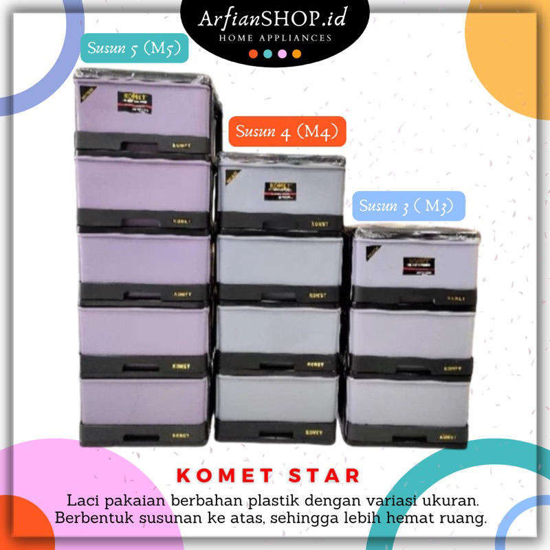 Laci Pakaian Susun 3-4-5 Komet / Lemari Pakaian / Excel / Container
