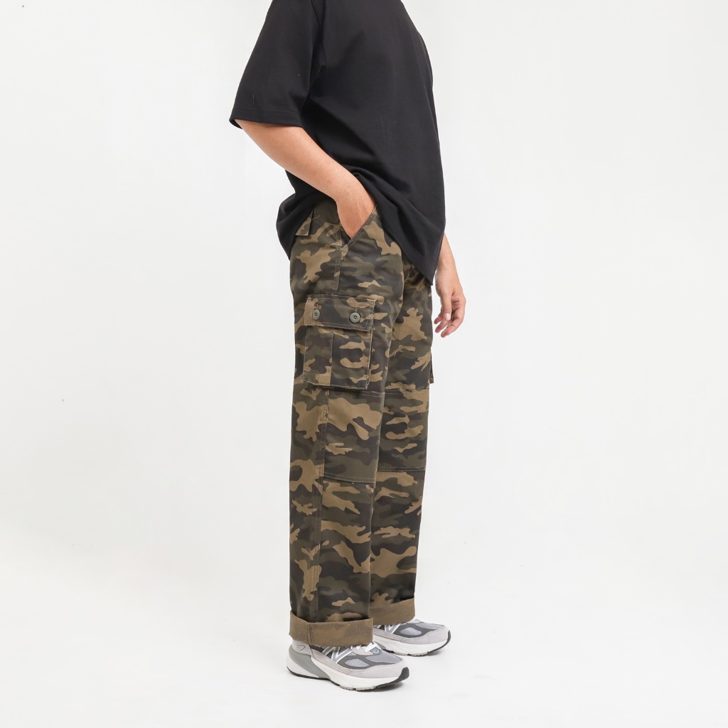CELANA TIMEBOMB REGULAR CUT |Cargo pants Wide Leg | Cargo Pants Loose fit Loreng | Barinas 3
