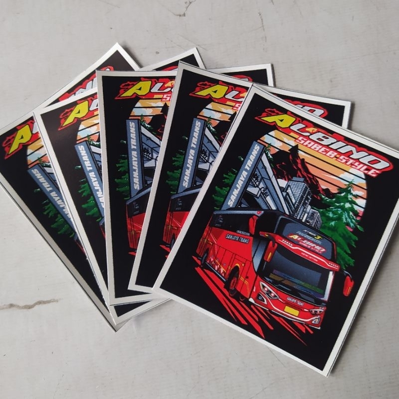 

(free sticker)CETAK STICKER BUSMANIA 5 PCS SANJAYA TRANS ALBINO HOLOGRAM TERMURAH