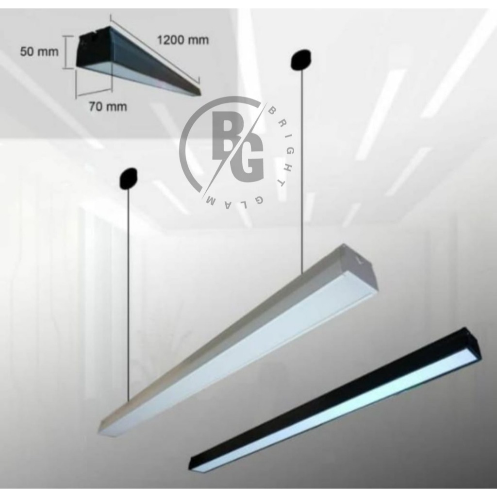 KAP LAMPU GANTUNG OFFICE LAMP KOSONGAN BISA BUAT TUBE LED 1X120CM / HANGING LAMP OFFICE 1X120CM