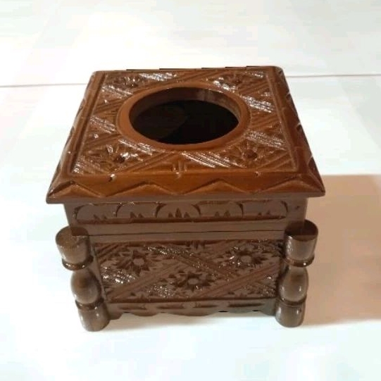 Kotak Tisu Ukir Kayu Jati Asli/Kotak Tisu Jati/Kotak Ukir Kayu Jati Solid
