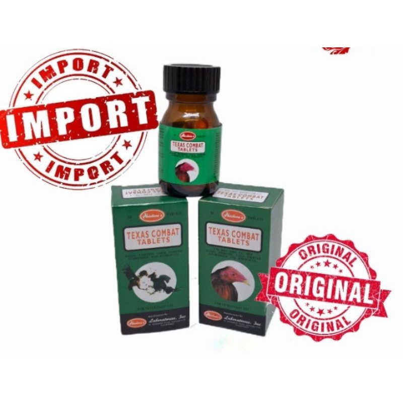 Texas Combat Original Vitamin Suplement Ayam Jago Tarung Piliphin/Bangkok 15Tablets