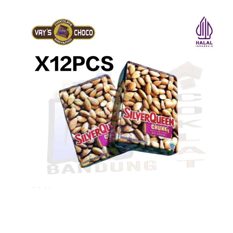 

SILVERQUEEN CHUNKYBAR 30GR/26GR ALMOND BOK (1BOK X12PCS) EXP 2025