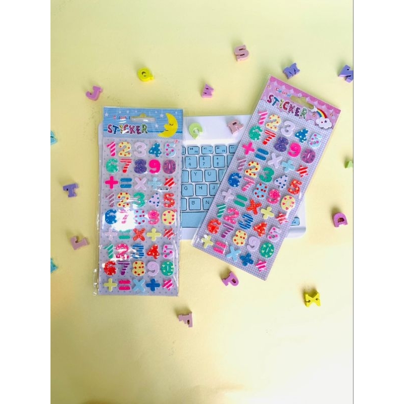 

Stiker angka foam Glitter | Stiker motif