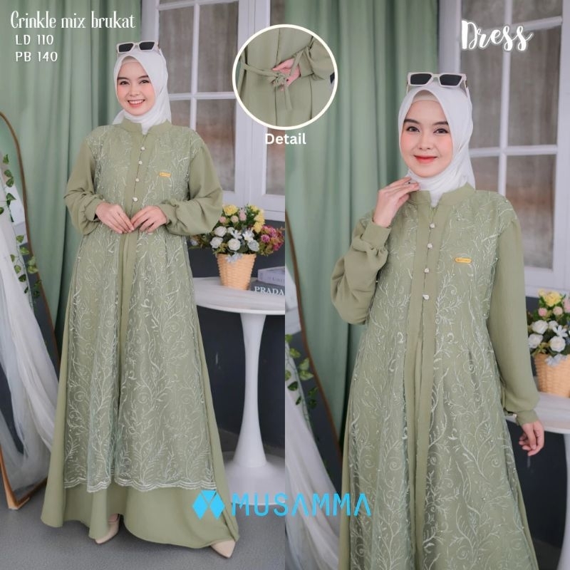 (PRELOVED) Gamis Kondangan/Setelan Kondangan Warna Sage