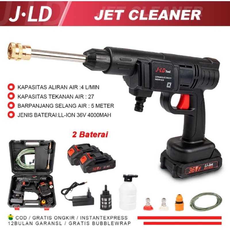 JLD Jet Cleaner Cuci Motor J2021 Steam Cordless jld 36V dan 88V jet cleaner tekanan tinggi 1/2 Bater