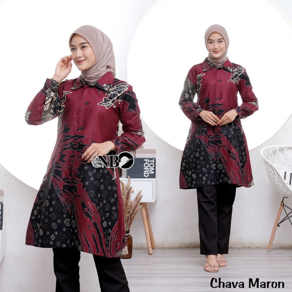 ATASAN WANITA MUSLIM TUNIK BATIK Tunik Modern Baju Batik Atasan Wanita