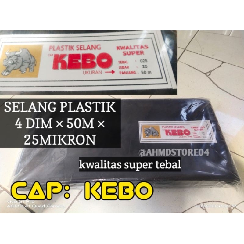 SELANG PLASTIK 4 DIM ×50 METER × 25 MIKRON WARNA HITAM