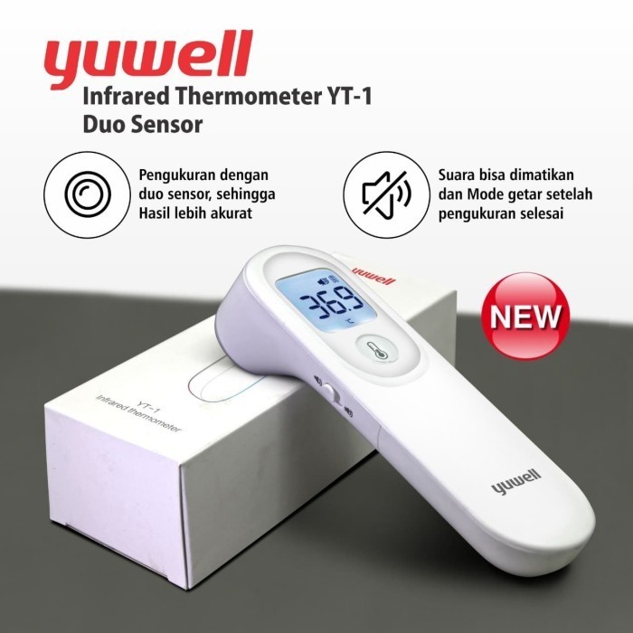 TERMOMETER YUWELL YT 1 . THERMOGUN . ALAT PENGUKUR SUHU DAHI TANGAN NON KONTAK. THERMOMETER