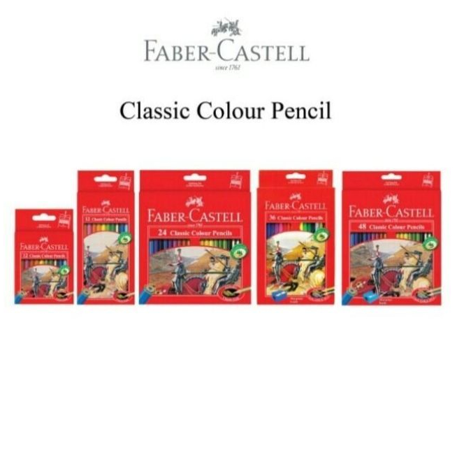 

[1 Set] Pensil Warna Faber-Castell 12,24 Warna Pendek Panjang / Color Pencil Faber-Castell Classic