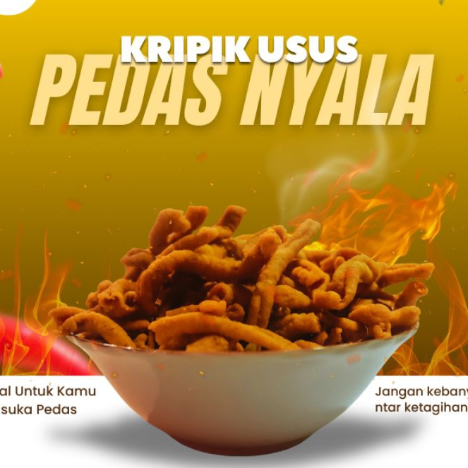 

Kripik Usus Pedas Renyah Gurih Kemasan Sedang dan Besar