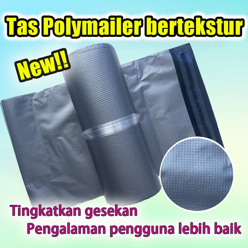 

Gray bertekstur kantong packing packaging baju plastik tebal meteran anti sobek kantong packing