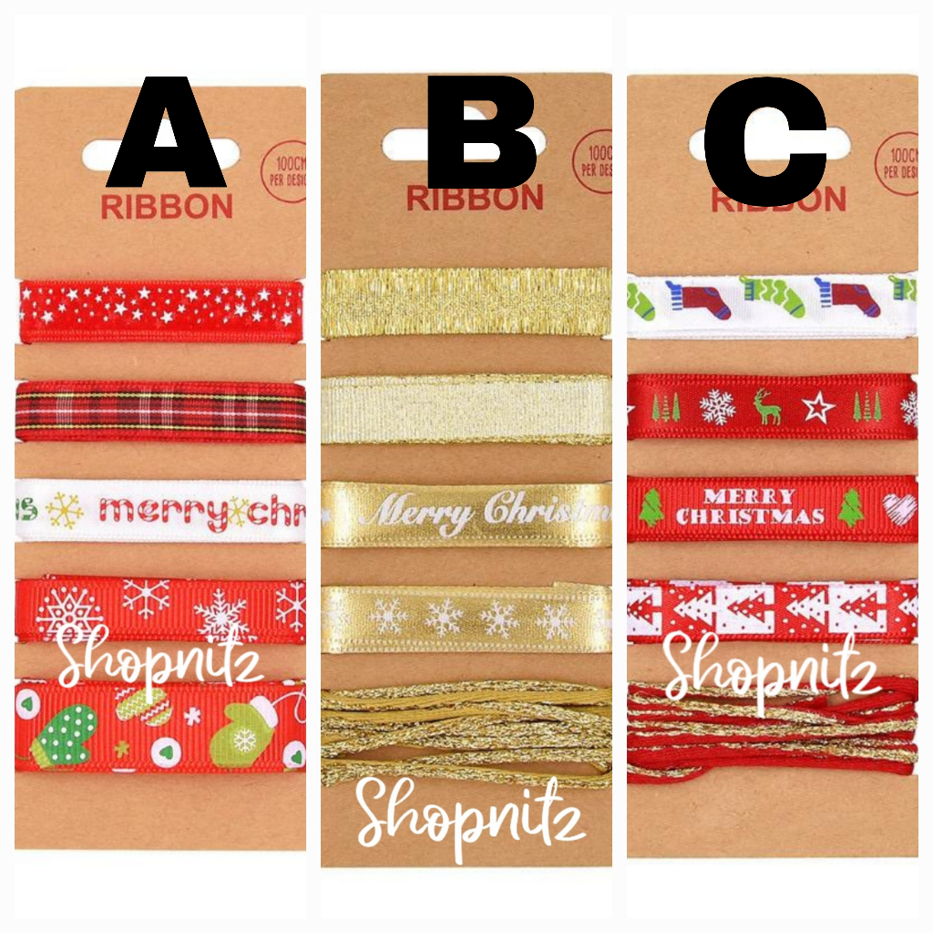 

Pita Natal Set Merry Christmas Pita Natal Wrapping Print Ribbon Set Christmas