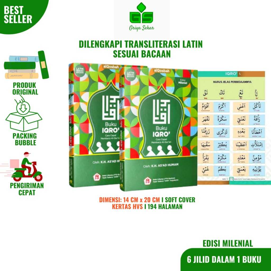 IQRO Milenial Disertai Latin 6 Jilid - KH. As'ad Humam