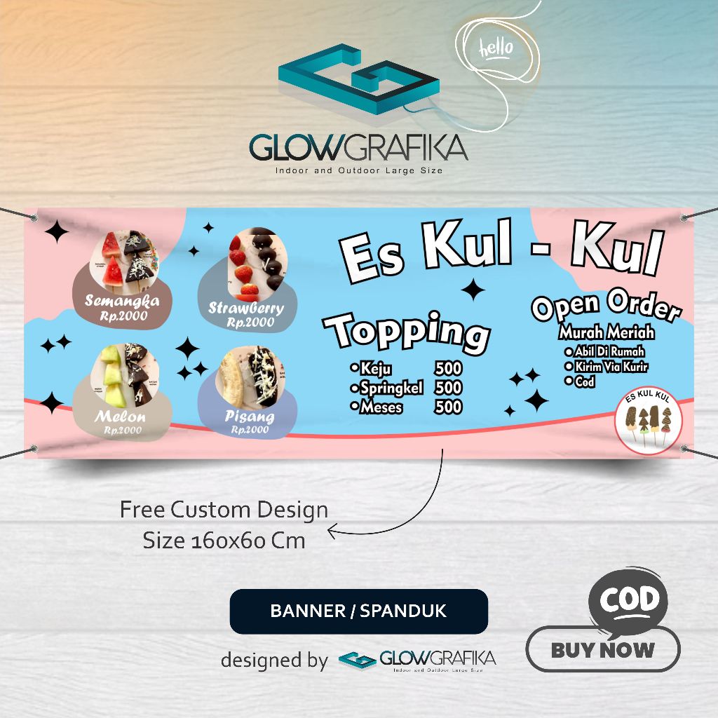 Cetak Spanduk Banner Es Kul Kul