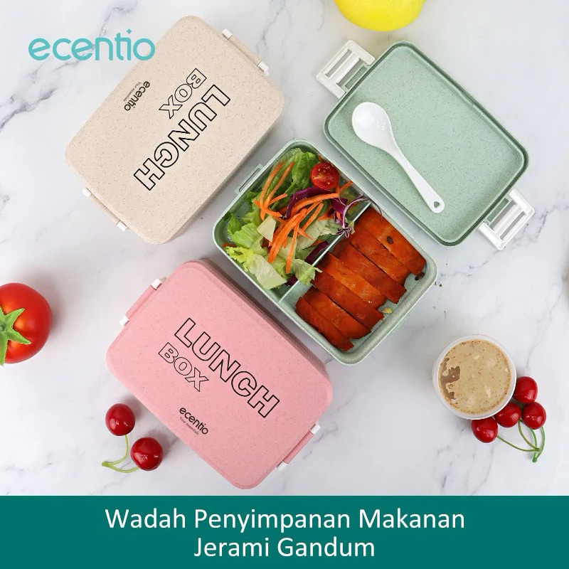 Lunch Box Tempat Kotak Makan Jerami Gandum ECENTIO