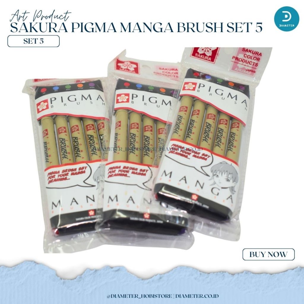 

Sakura Pigma Brush Pen Pigment Ink Set 5
