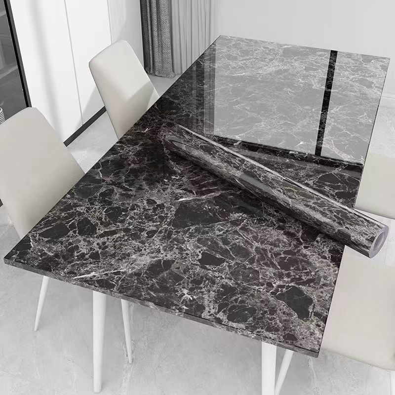 Stiker Lantai & Dinding motif BATU ALAM HITAM | Wallpaper Kamar Mandi Toilet Dapur Tamu