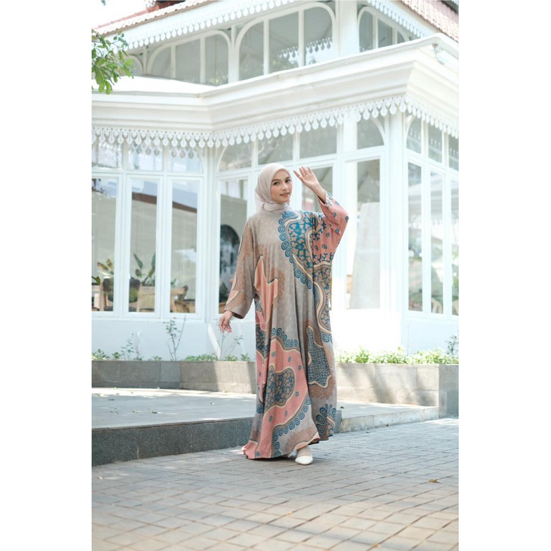Premium Dress Gamis Kaftan Sultan Motif Batik Busui Friendly - By boshe Wear