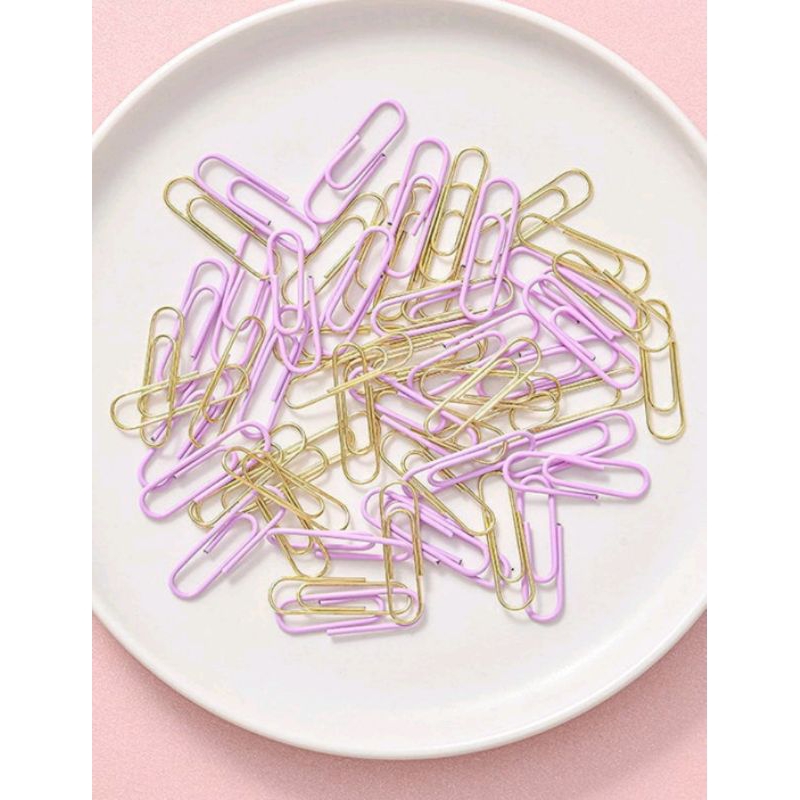 

Amiinah Store 80pcs Klip kertas Paper Clip Warna Metalic Penjepppit Kertas Amplop Aesthetic