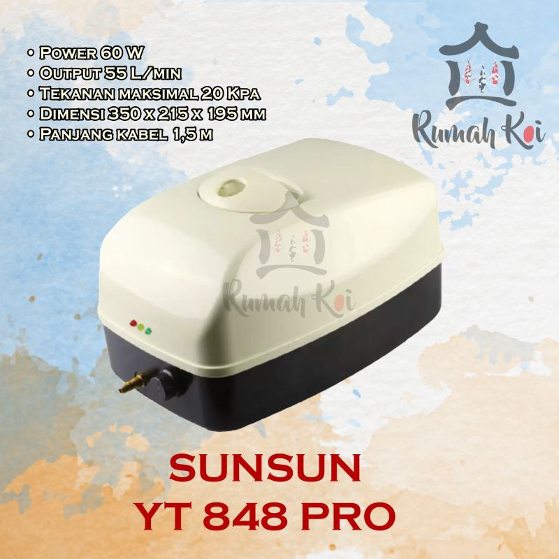 Sunsun YT 848 pro, aerator AC DC otomatis